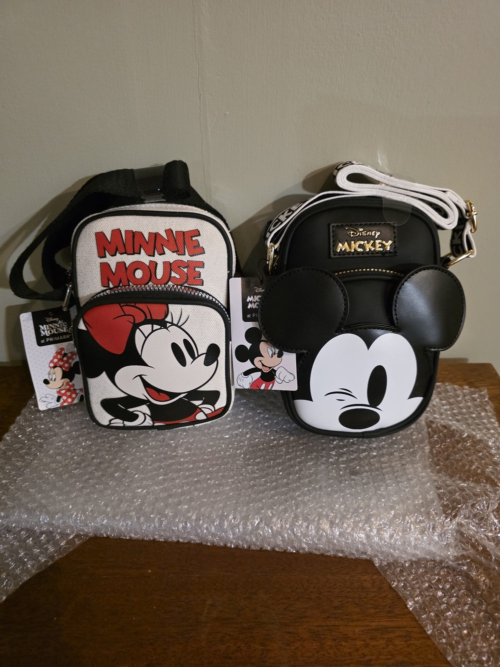 Disney Primark Minnie & Mickey Mouse Black & White Crossbody Bag